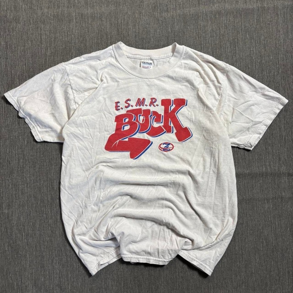 Vintage 90's White‎ Gildan E.S.M.R. Buck tee - L